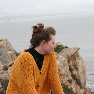 American Eagle Oversized Yellow Cardigan